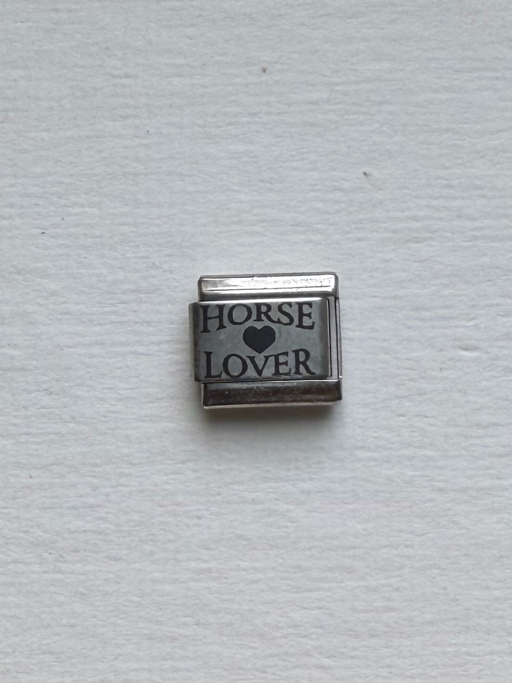 "Horse Lover" Italian Charm - Silver Tone